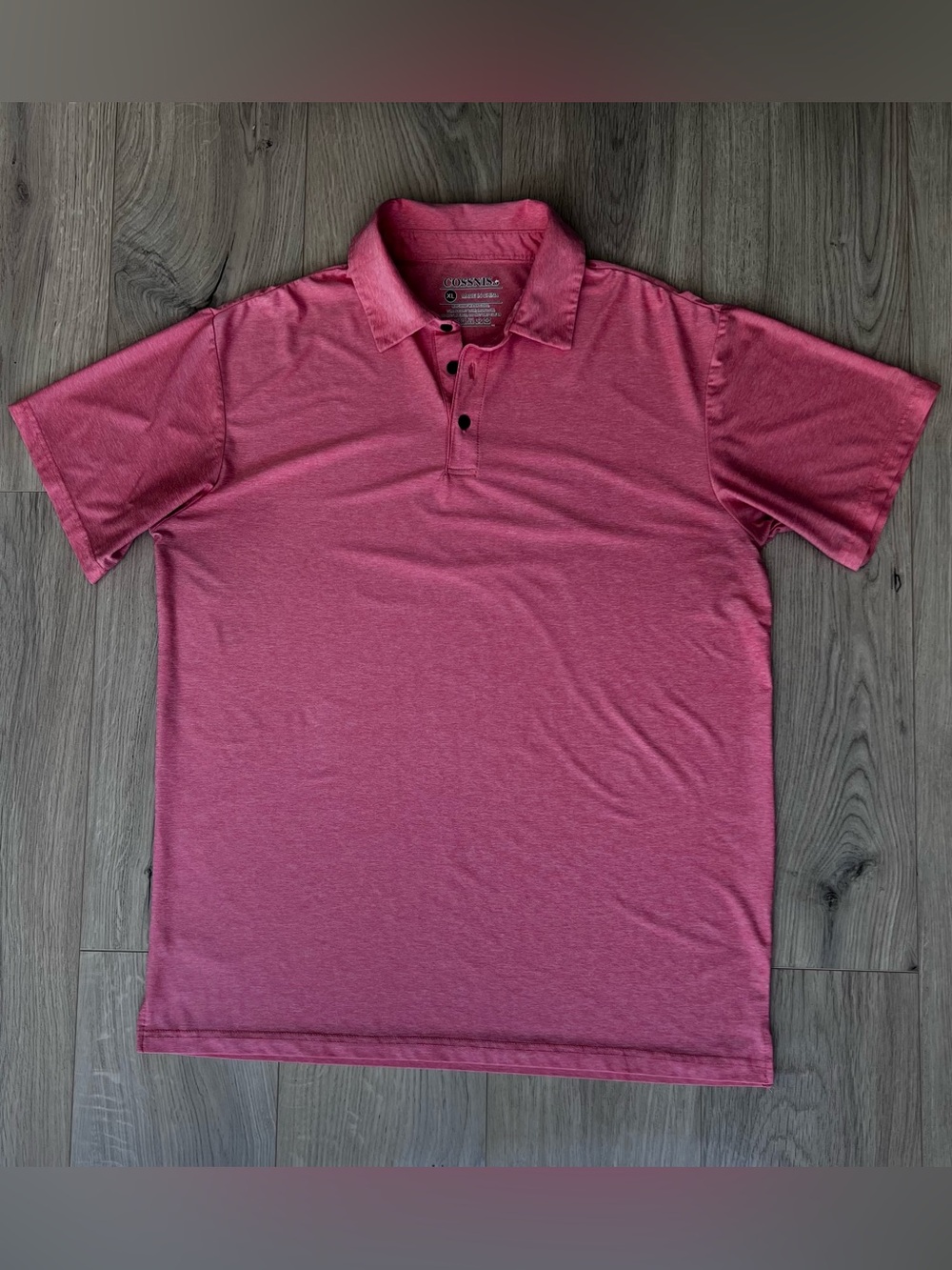 Cossniss Men's Heathered Pink Polo Shirt